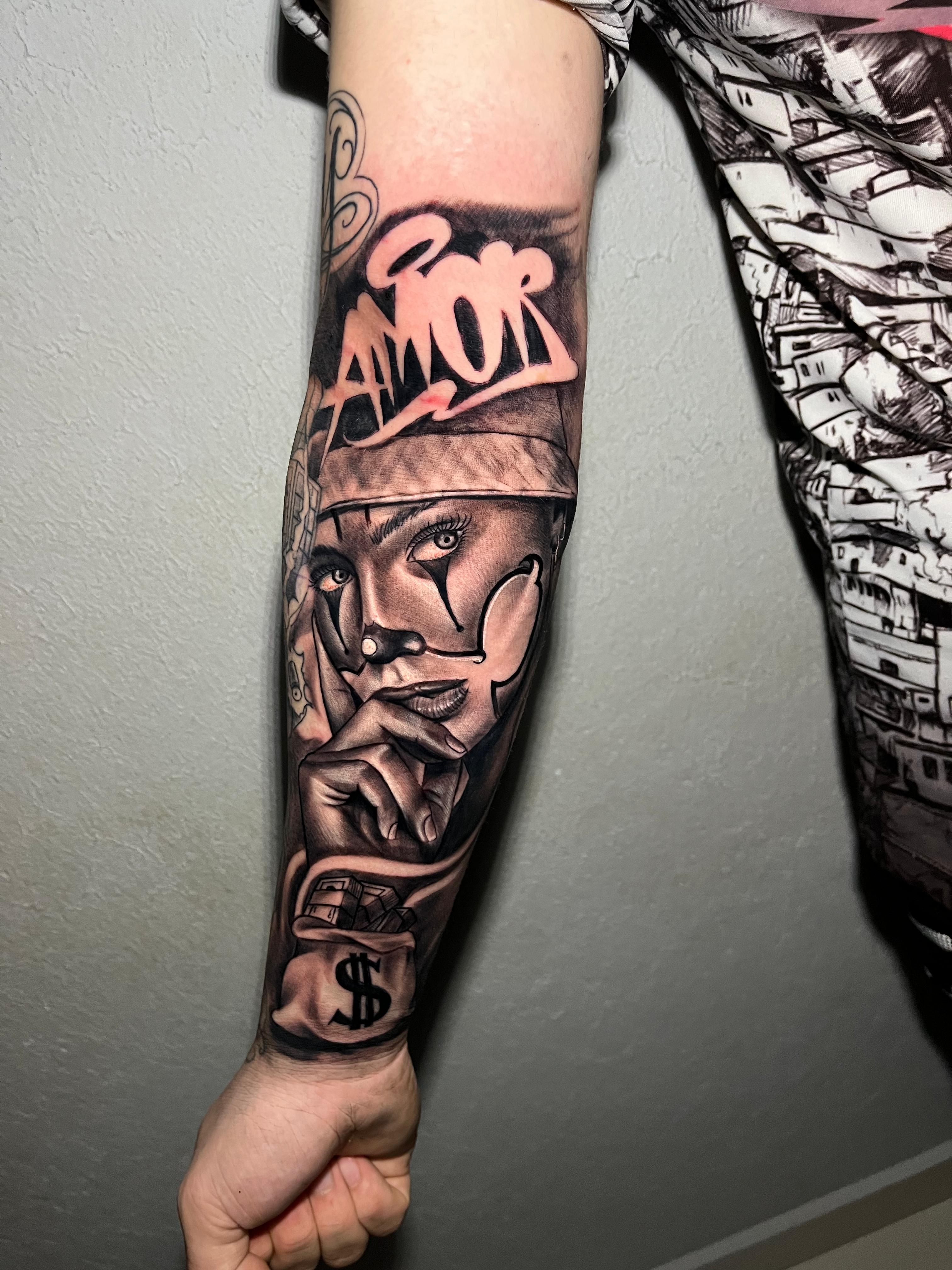 Tatuagem realismo preto e branco